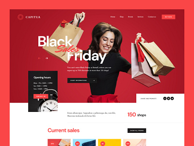 Capitua Mall — Hero black design friday landing mall minimalist olbromski red sale sales shop shopping shops ui visiontrust web website