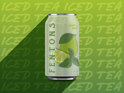 Fentons adobe affinity affinity designer basil branding concept design graphic design iced tea identity illustration lime mockup packaging packaging design photoshop typography vector illustration