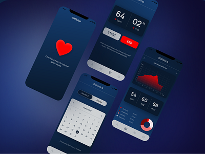 Heartbeat monitor — FitPulse app design figma fitness app graphic design graphics heartbeat monitor interface mobile design ui uiux web design