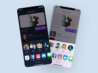 Social Share app design dailyui dailyui010 dailyuichallenge mobile app design mobile design music player social media share social share ui ux