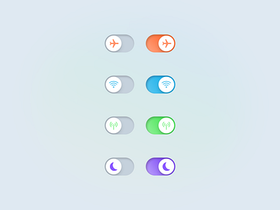 Switch On Off airplane mode app design buttons design daily ui 015 dailyui mobile design mobile switcher switch on off switcher ui wifi button