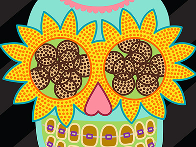 Sunflower Sugar Skull print skull sunflower