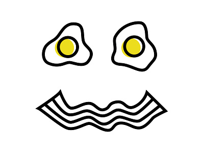 <3 Eggs & Bacon bacon eggs icon thick lines