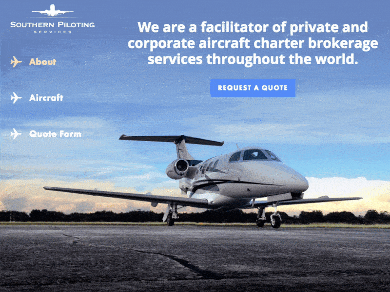Interactive Airplane webflow website