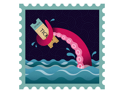 Ticket-snatchin' Kraken design illustration illustrator textures vector