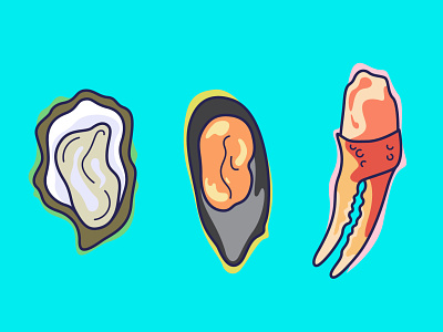 Shellfish illustration illustrator seafood shellfish vector