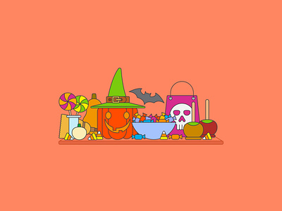 Flat Earth: Halloween Part I candy clean design design flat design flat illustration halloween icon design icon set icons illustration illustrator jack o lantern pumpkin simple design simple illustration trick or treat vector vector illustration