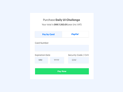 Credit Card Checkout / Daily UI 02 002 credit card checkout daily ui