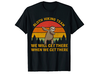 Sloth Hiking team T-shirt Design