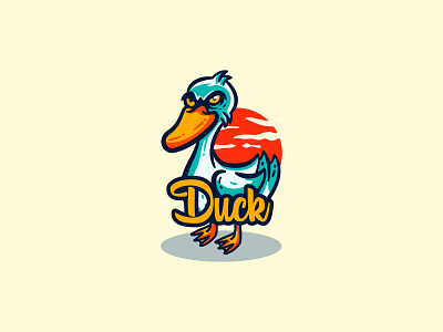 Duck Illustration For Custom logo animals duck duck esports duck illustration duck logo eagle logo illustration logo logo badge owl owl logo tiger