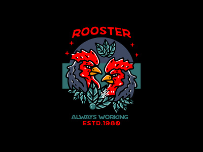 Rooster Illustration for tshirts