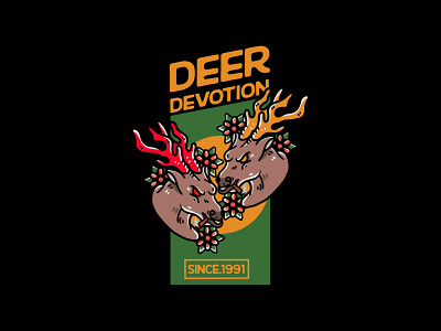 Deer Devotions animals badge deer designs devotion hand drawn logo mascots print