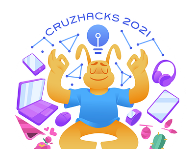 Cruzhacks Sticker college computer science design illustration santa cruz sticker