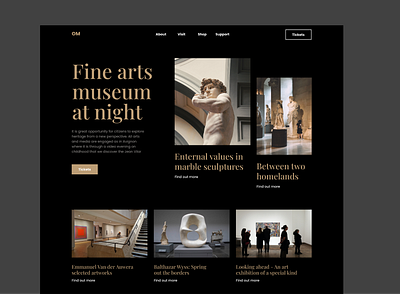 Museum Website Concept design typography ui ux web design