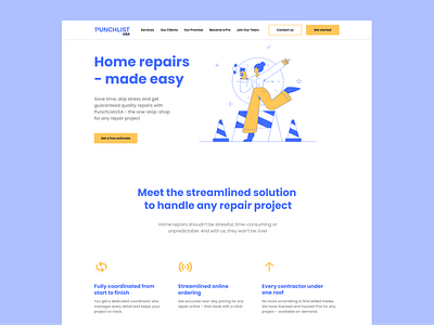 Repair service website concept branding illustration landing ui ux web design website