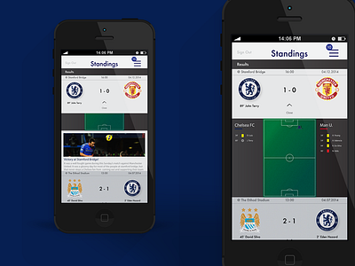 Chelsea FC App live game tracker