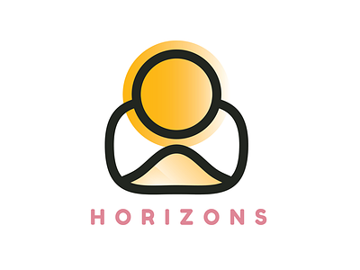 Horizons Logo brand branding design geometric gradient icon logo orange planet space sunset vector