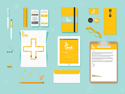 Seek Stationery branding business card envelope letterhead medical stationery uxui