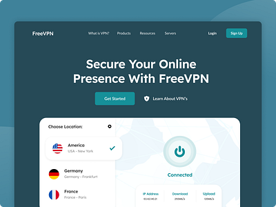 FreeVPN - VPN Landing Page Concept concept cybersecurity design freevpn privacy security technology vpn