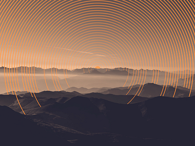 Sunset art illustration imaginery landscape lines mountains photography sunset top view visuals