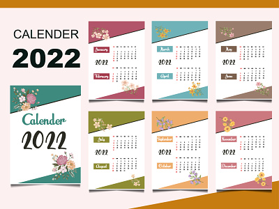 Calendar Design 2022 2022 brand identity business calender calender 2022 calender design cmyk date design graphic design illustration month year