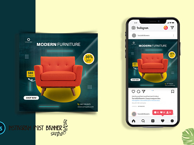 Social media Furniture Instagram design banner business design facebook post banner furniture graphic design illustration insta post intagram banner marketing photoshop social media post