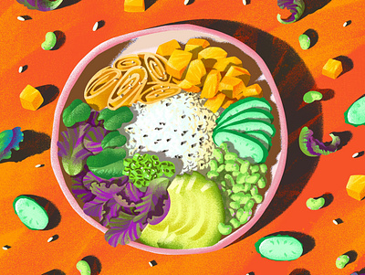 Poke food illustration procreate