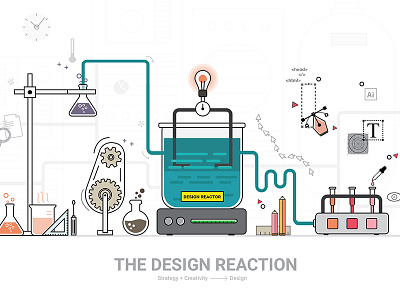 The Design Reaction | Graphic design chemical creativity definition design illustration is reaction strategy what