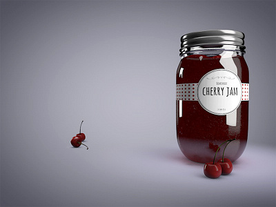 Jam with love | 3D Render 3d render cherry cinema 4d grandma jam