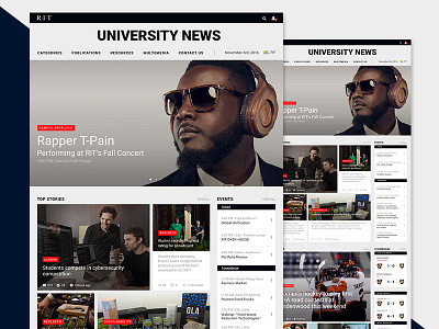 RIT University News Homepage Redesign | Web Design news news page photoshop redesign rit university news web design