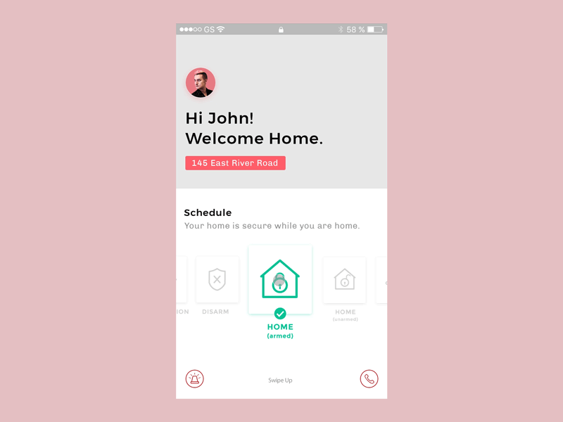 Check home Status interaction nest security smarthome uiux