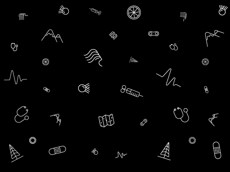 S.P.H.E.R. Cycling Pattern animated animation bike cycling gif icons line map mountain stroke tree wave