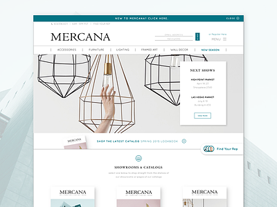 Mercana Landing Page e commerce furniture home decor home furnishings homepage landing page splash page webdesign wholesale