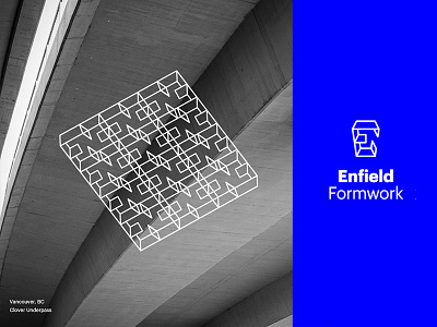 Enfield Brand Identity blue brand concrete construction contract form geometry graphik identity logo word mark