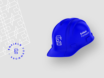 Enfield Hard Hats blue brand concrete construction contract form geometry graphik identity logo word mark