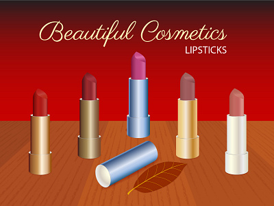 Beautiful Cosmetics, Lipsticks 3d beauty beauty care graphic design illustration