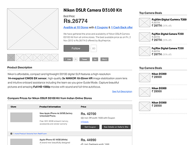 Product Page Wireframe ecommerce ia information architecture list product shoppingwish store list stores table ui ux wireframe