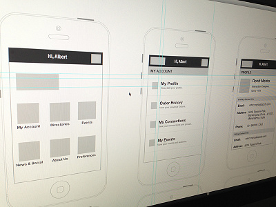 App for Groups/Organisation/Associations blueprint ia information architecture ios iphone mobile product ui ux wireframe