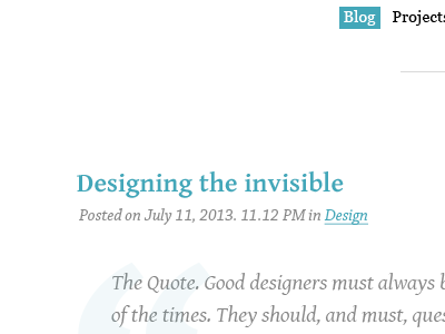Something I'm cooking up. blog clean minimalistic personal serifs simple typography ui ux