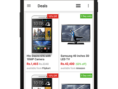 Deals Grid android app ecommerce grid list product ui ux