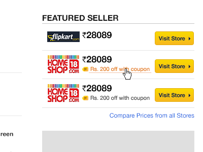Featured Seller ecommerce price comparison product product page buttons listing featured