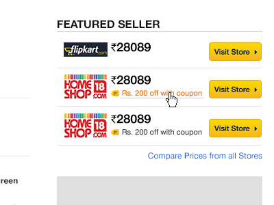 Featured Seller buttons ecommerce featured listing price comparison product product page