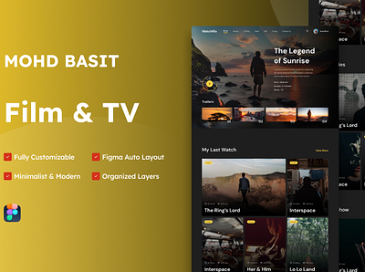 Film & TV branding graphic design landing page typography ui design ui ux userinterface website