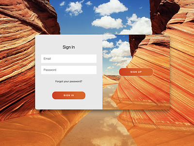 Coyote Buttes: Sign In/Up Form With Animation Slider 3d animation branding graphic design motion graphics ui ux website
