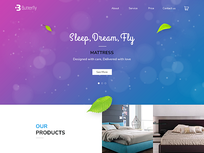 one page website_Butterfly Mattress design website