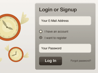 Simplified Login/Signup brown login signup tan