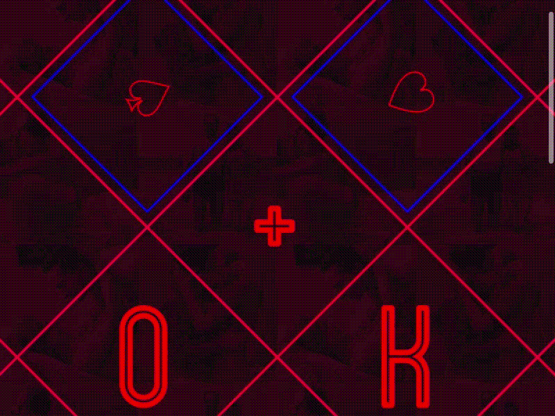 O+K IN VEGAS bright neon scroll shapes sign