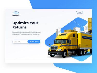 Caravan Shipper cargo homepage shipment shipper sketch truck ui design