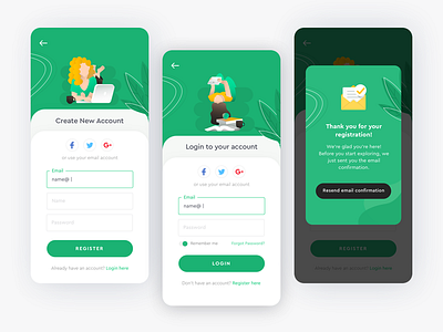 Register and Login Page by Ita Amalia on Dribbble