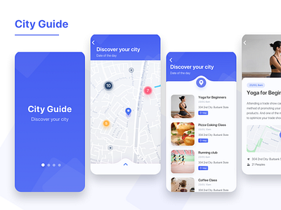 City Guide App android app city guide event maps mobile app design sketch ui